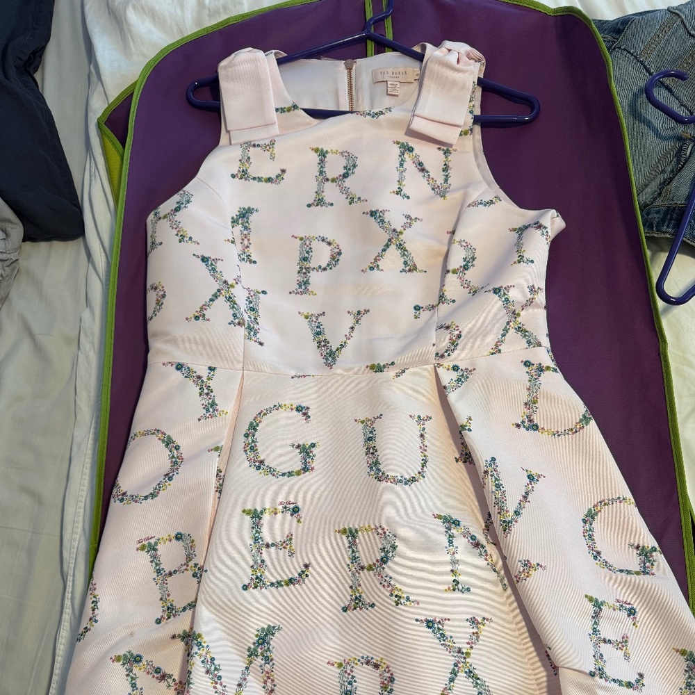 ted baker light pink letter dress